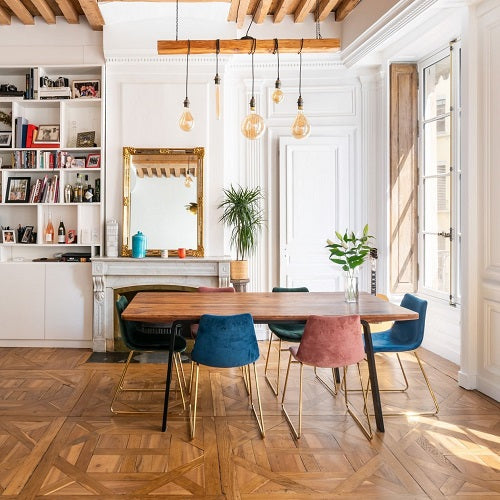 chaise de salle à manger dépareillées design vintage