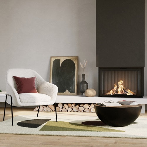 Fauteuil en laine bouclée pour salon inspiration chic minimaliste