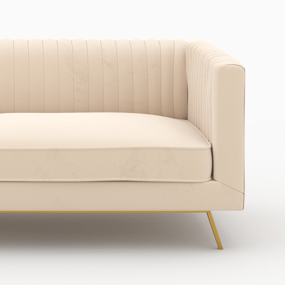 2 canapes en velours beige 5 places gatsby rdv deco 5 personnes