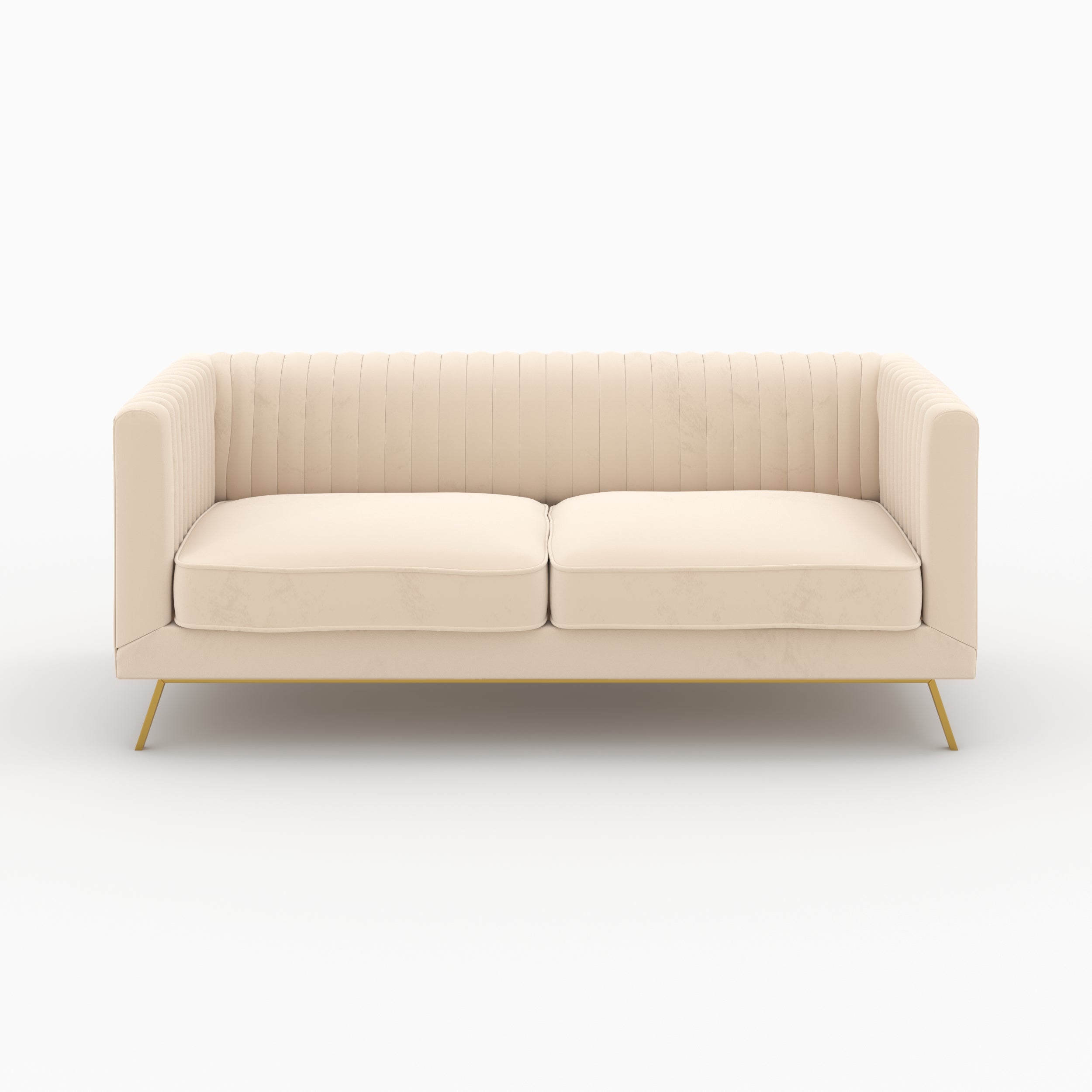 2 canapes en velours beige 5 places gatsby