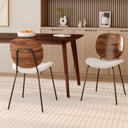 2 chaises bois marron beige pieds noirs