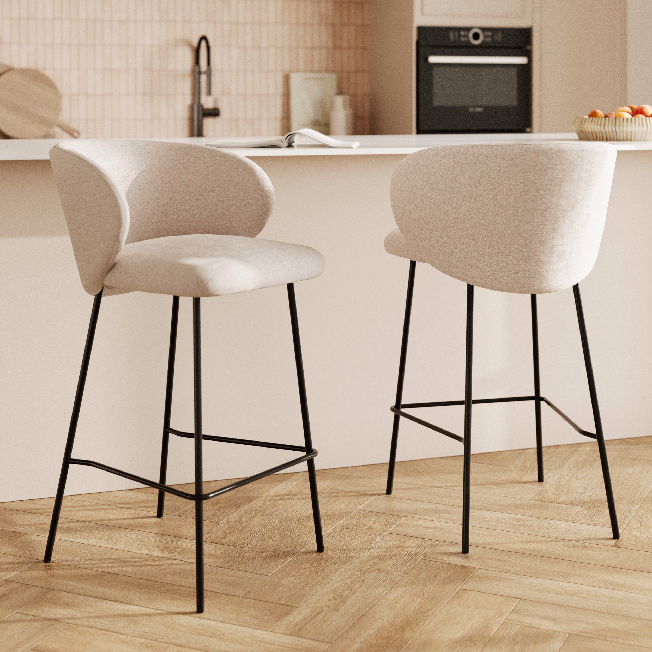 2 chaises de bar tissu victoria rdv deco