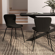 2 chaises tissu boucle noir koko rdv deco