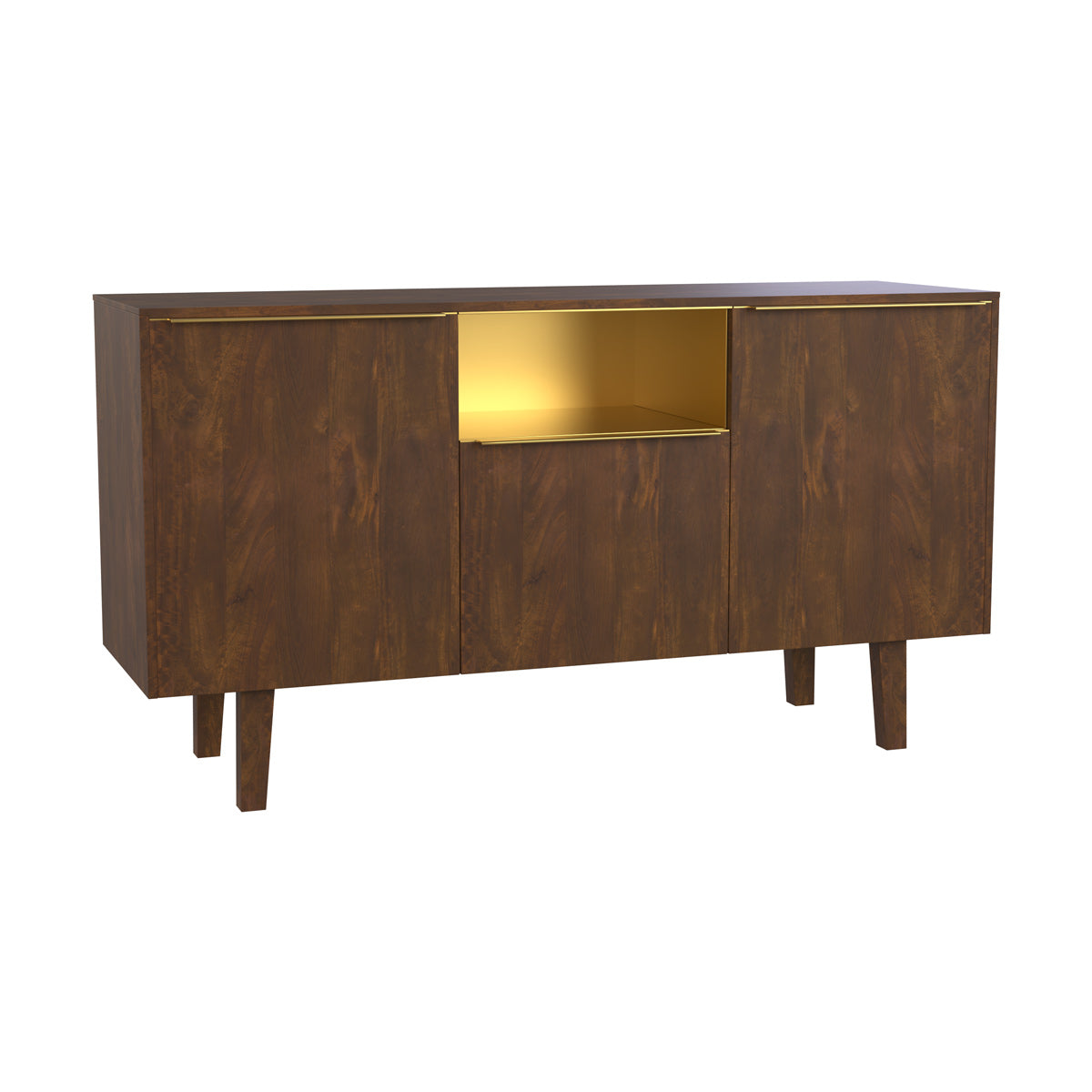 achat buffet en bois 2 portes 1 niche