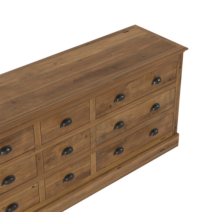 achat buffet tobias bois de cedre recycle 9 tiroirs