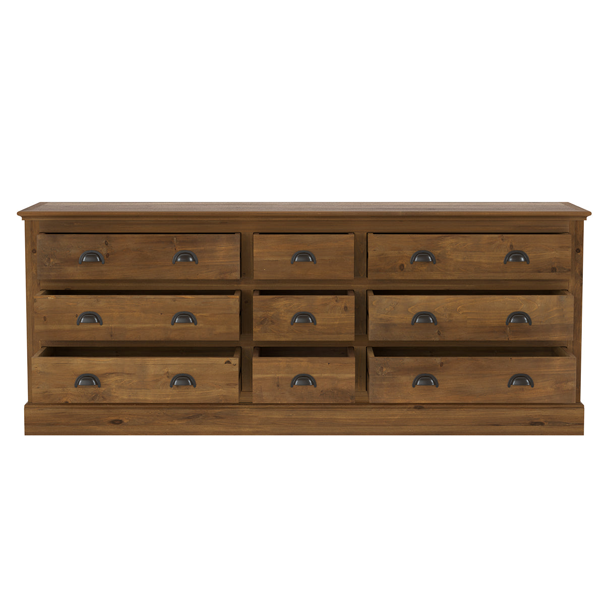 achat buffet tobias en bois de cedre recycle neuf tiroirs