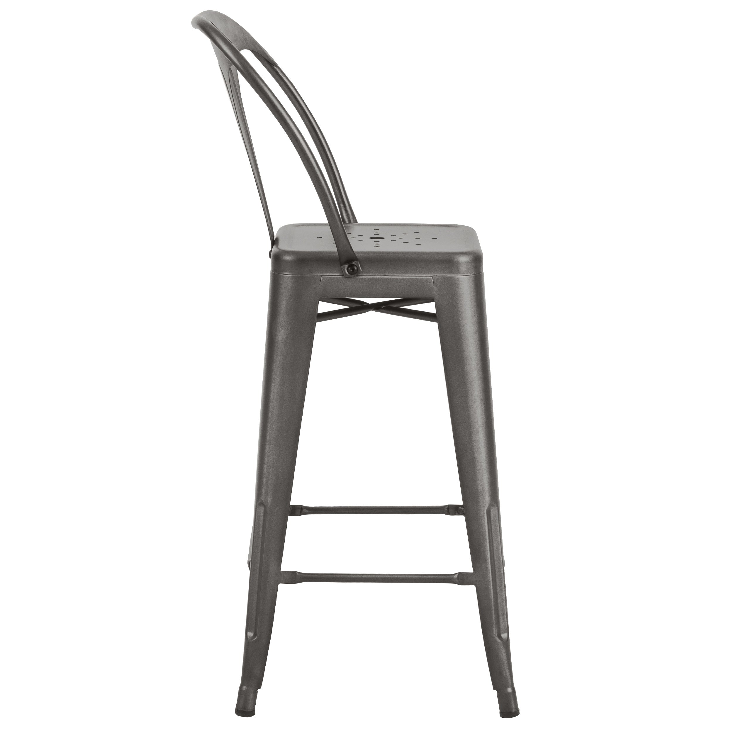 achat chaise de bar metal gris acier