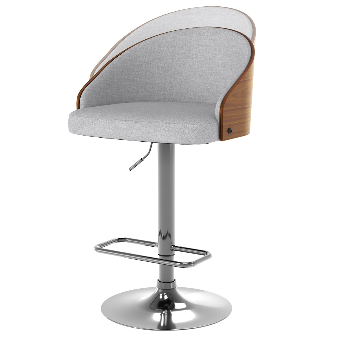 achat chaise de bar pivotante en tissu gris