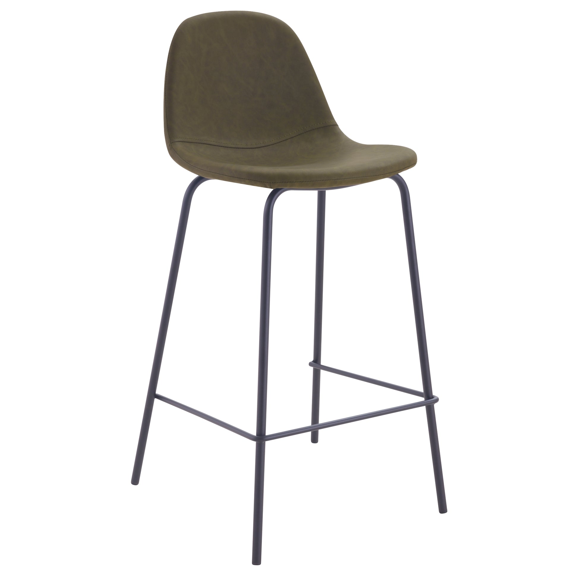 achat chaise de bar vert kaki en cuir synhetique