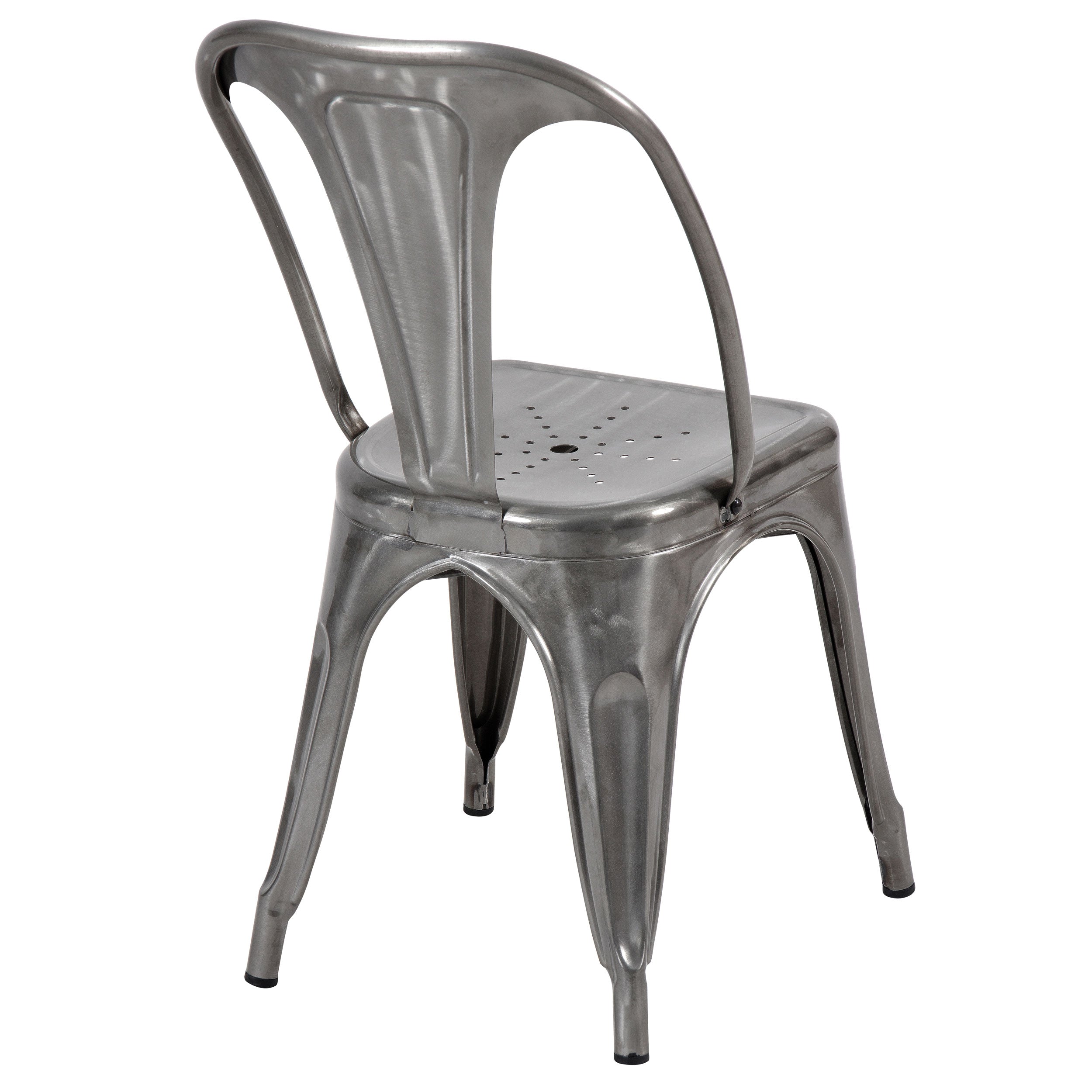 achat chaise gris chrome lot de 2