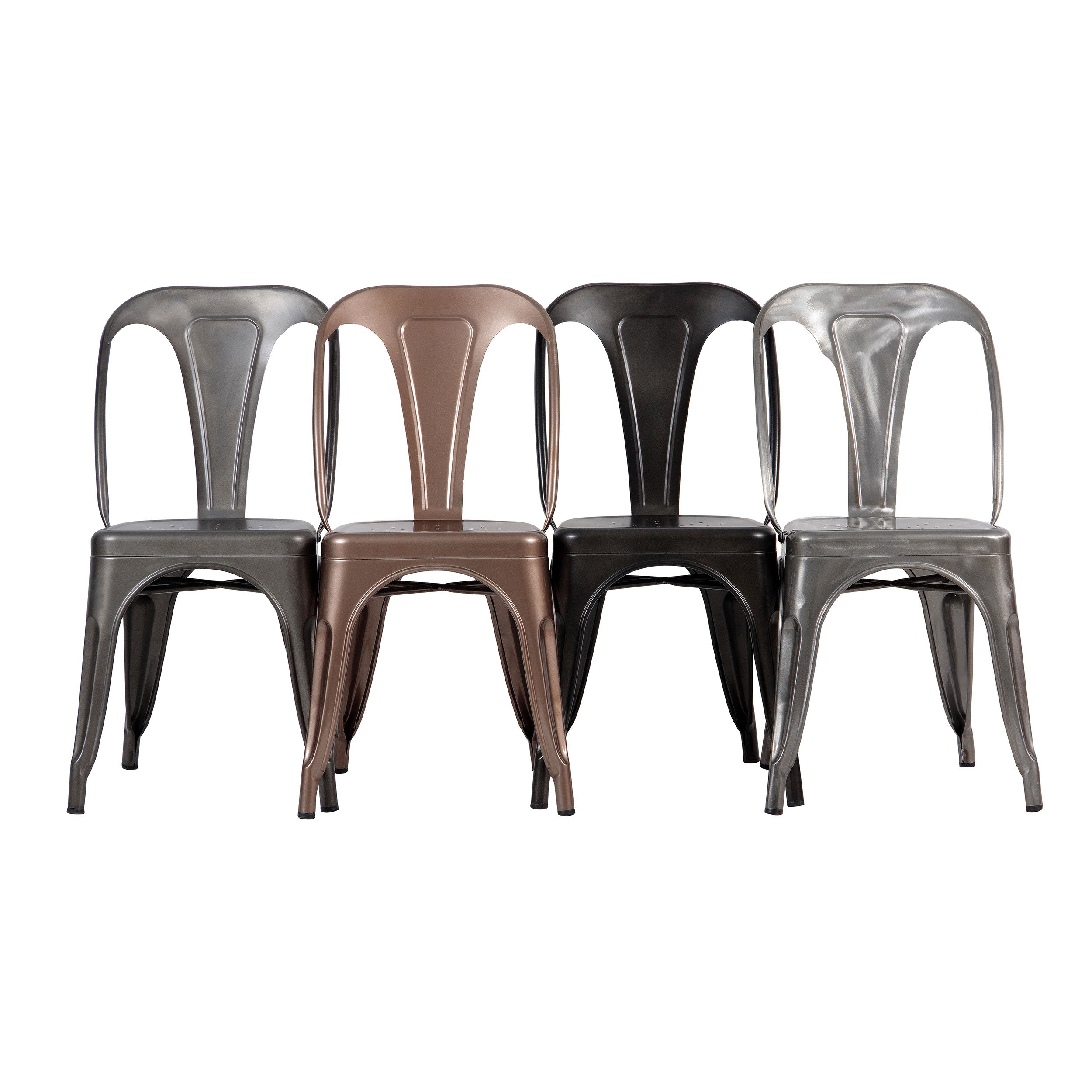 achat chaise industriel gris chrome