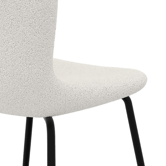 achat chaise lot de 2 scandinave laine bouclette blanche koko