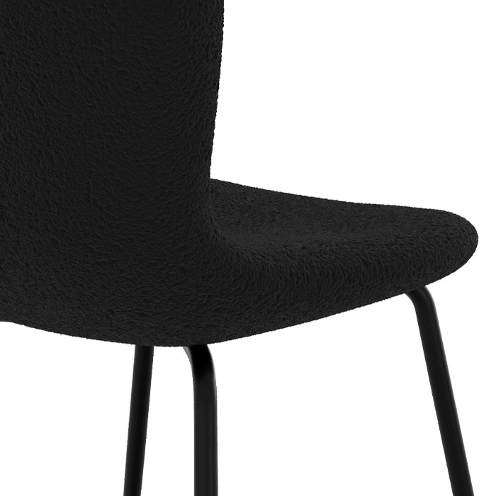 achat chaise noire koko effet laine bouclette