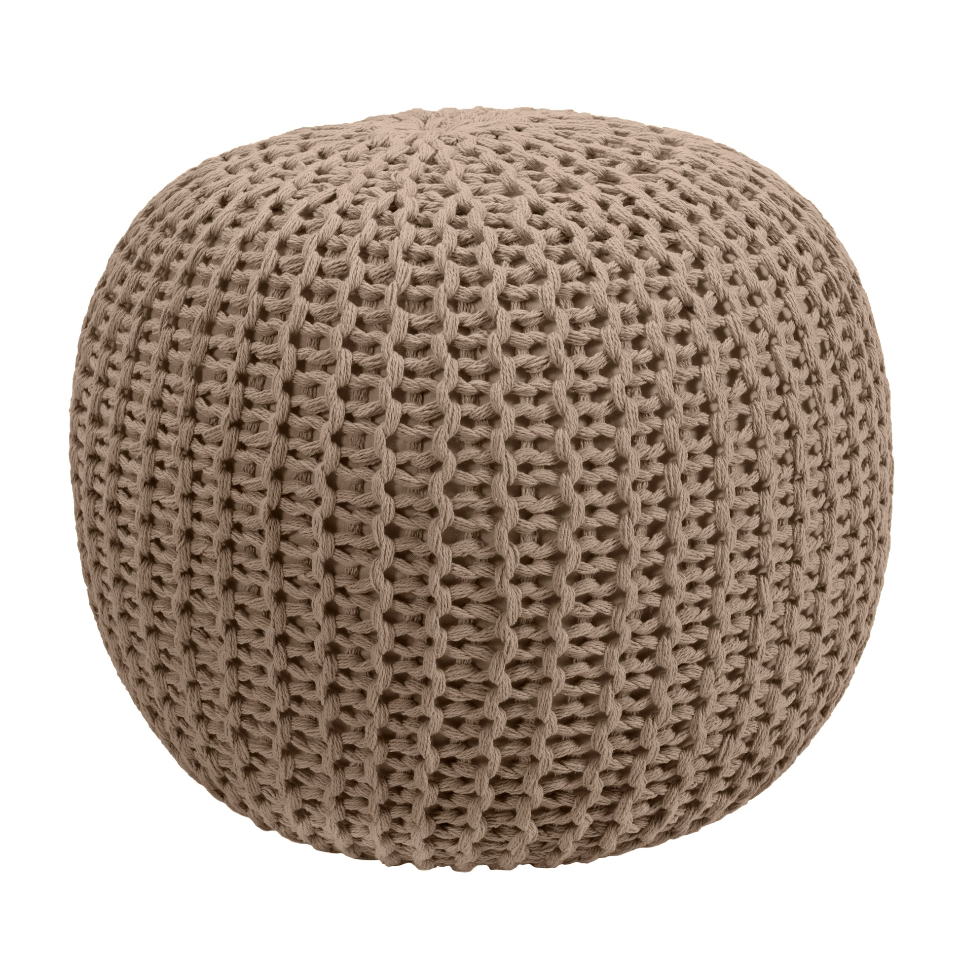 achat pouf confortable rond en tricot