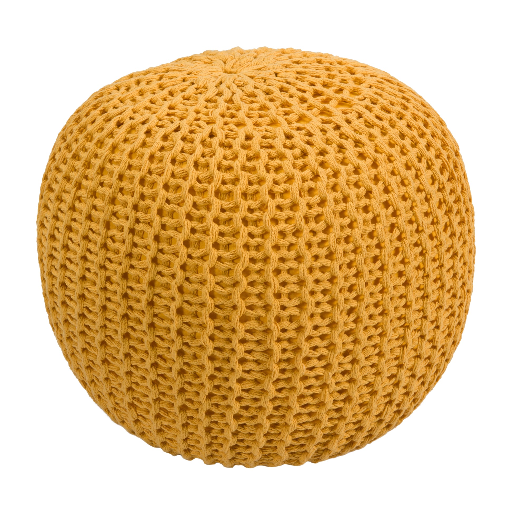 achat pouf rond scandinave jaune moutarde