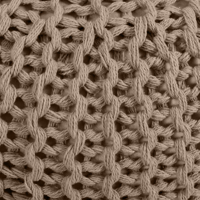 achat pouf taupe en tricot
