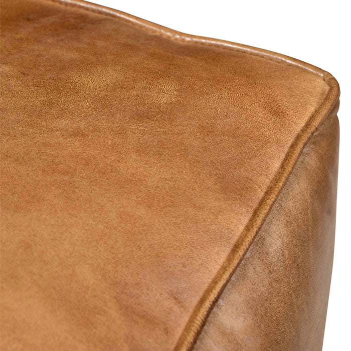 achat pouf vintage marron