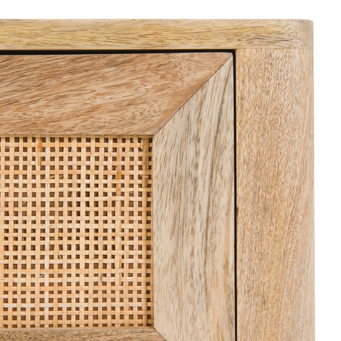 achat table de chevet en cannage et bois