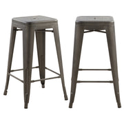 achat tabouret de bar industriel gris mat