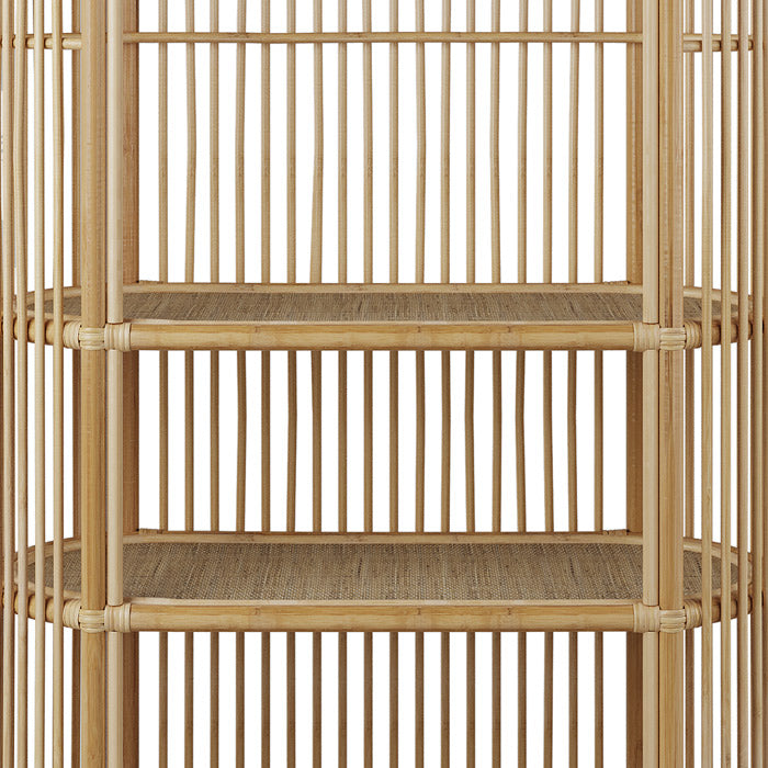 acheter bibliotheque marthe en rotin naturel avec plusieurs etageres