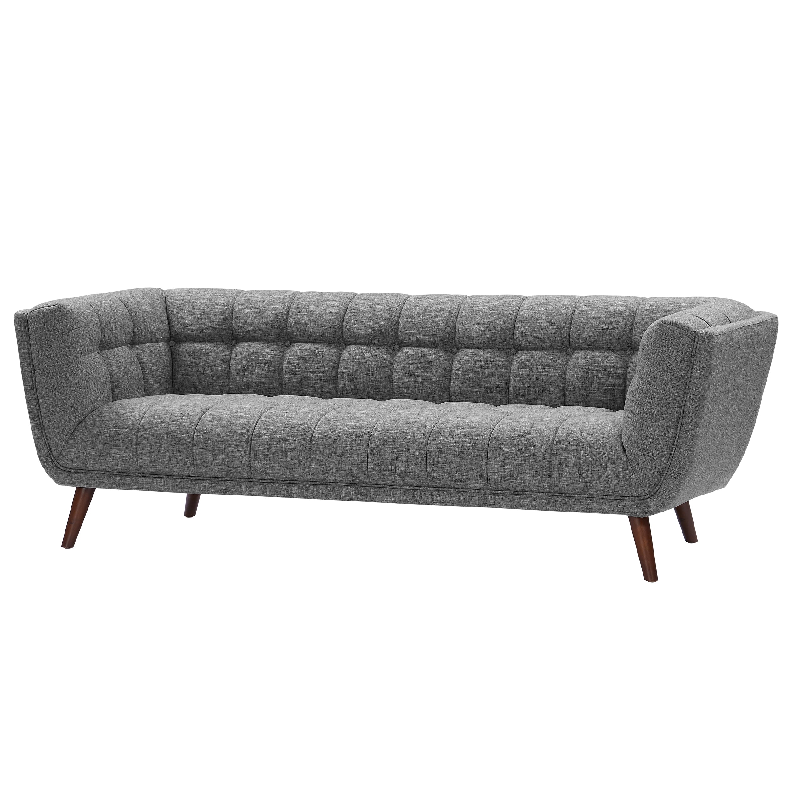 acheter canape tissu pieds bois fonce