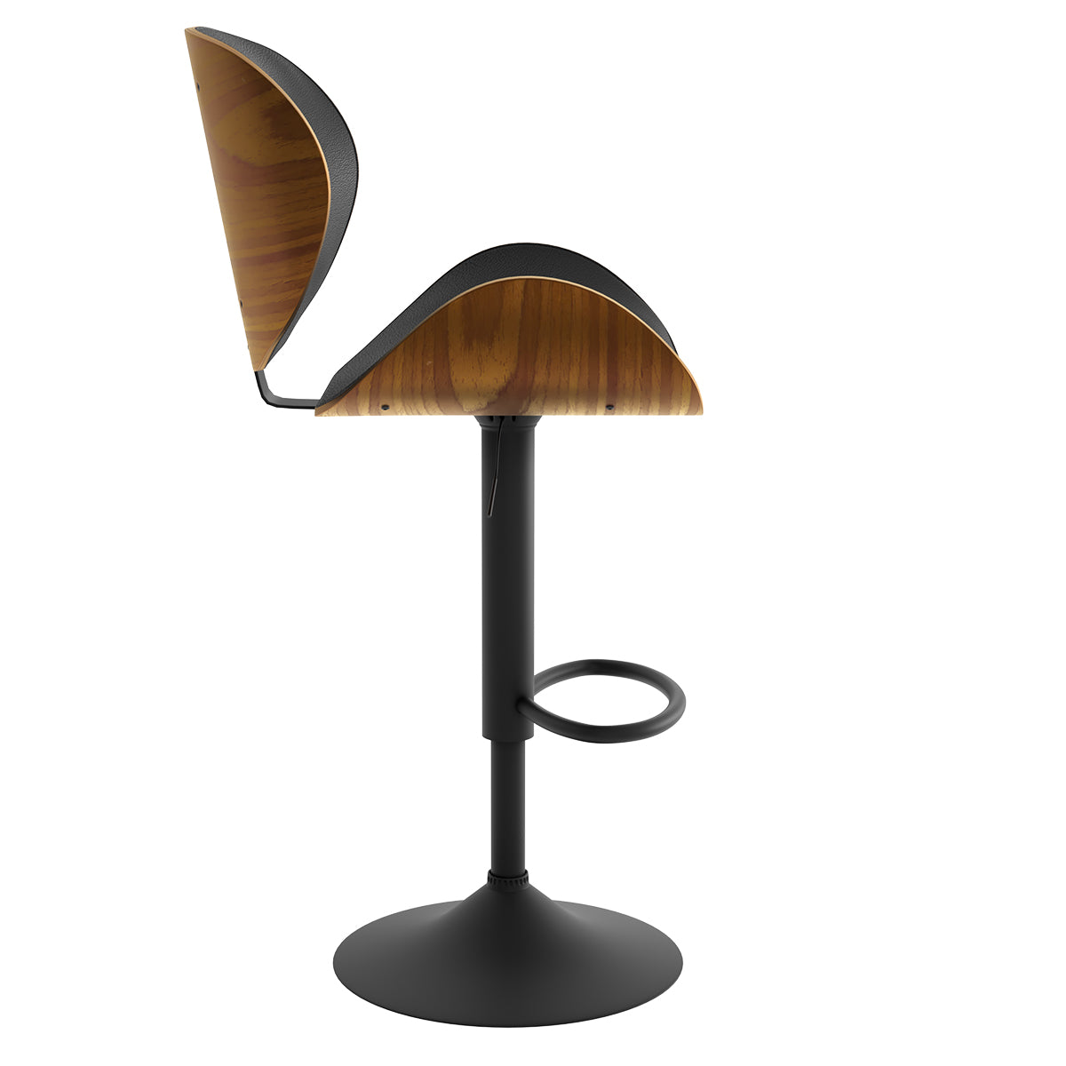 acheter chaise bar noire pivotante rembouree en pu hauteur reglable