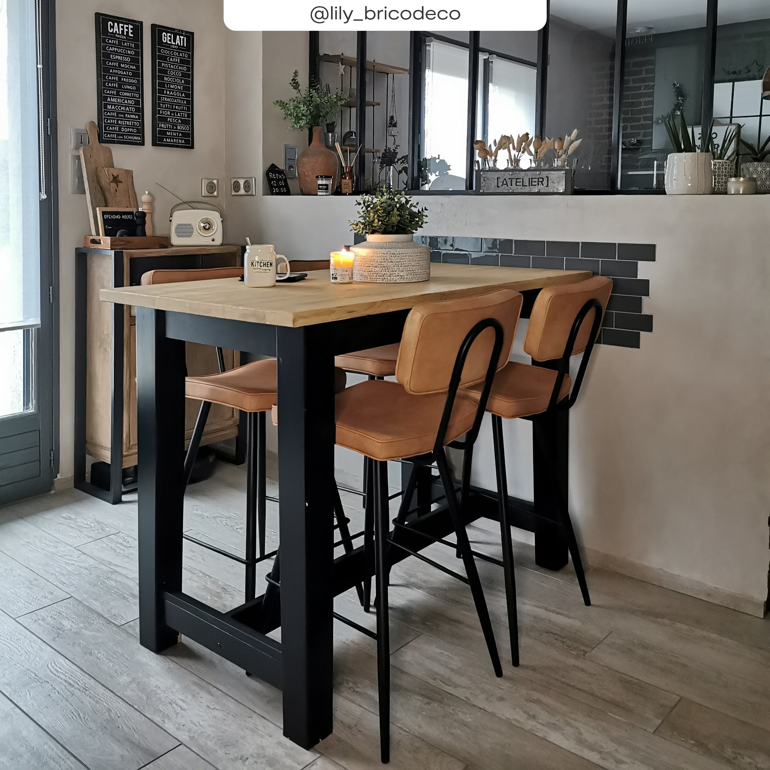 acheter chaise de bar camel en cuir