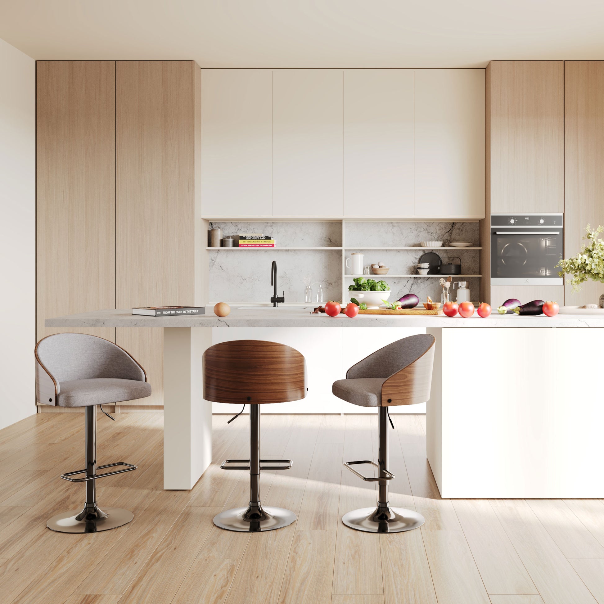 acheter chaise de bar lot de 2 gris peids chrome