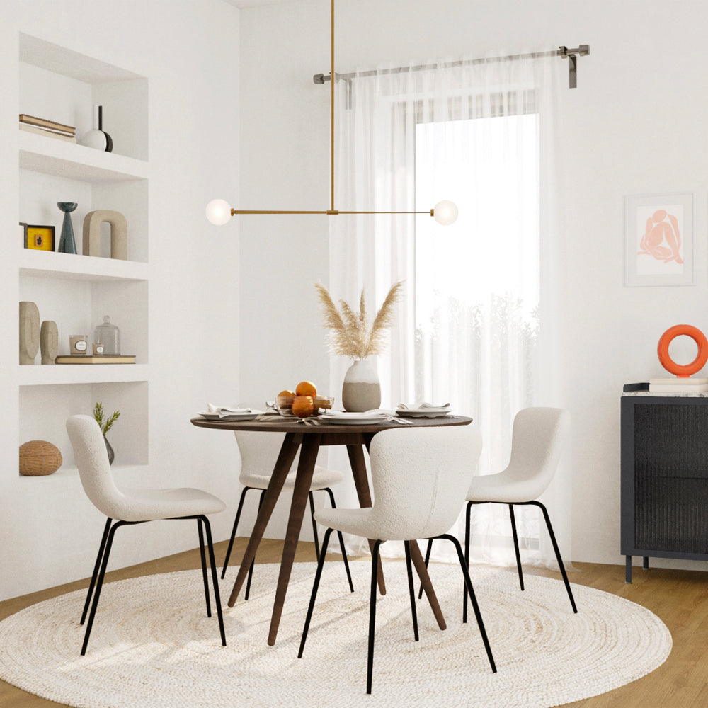 acheter chaise en laine bouclette lot de 2 blanche