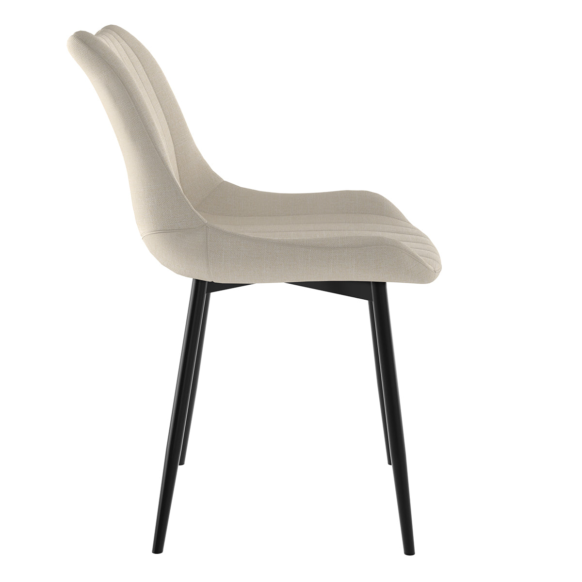 acheter chaise en tissu beige et pieds en metal noir lot de 2