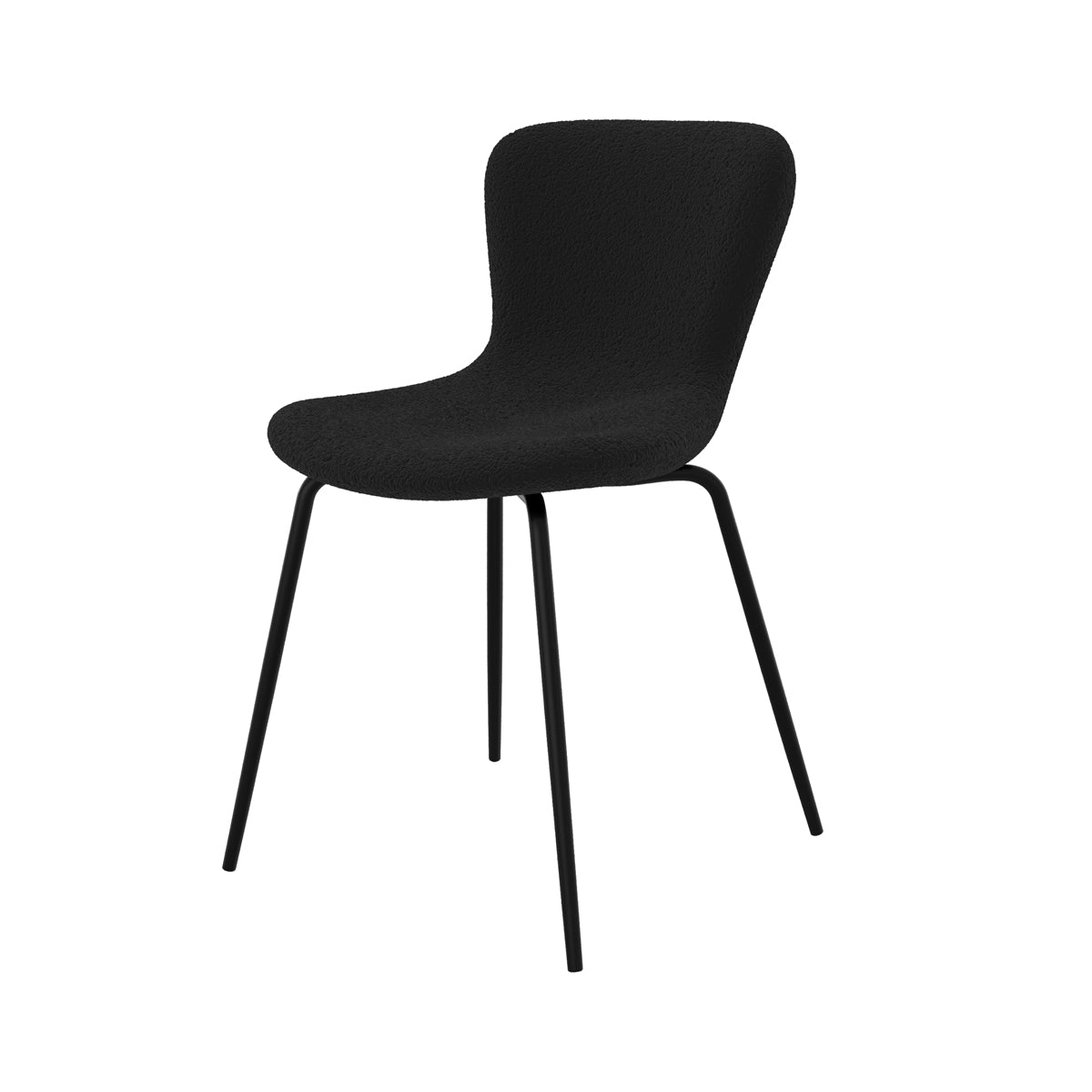 acheter chaise lot de 2 effet laine bouclette noire