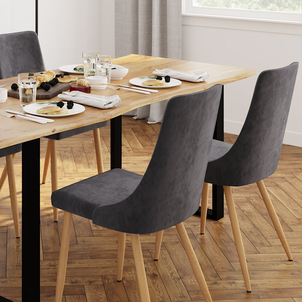 acheter chaise scandinave velours gris