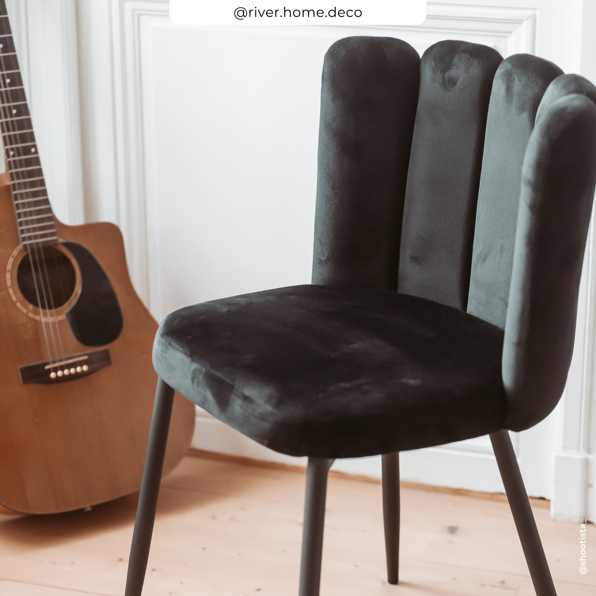 acheter chaise velours noir rosy ugc dix