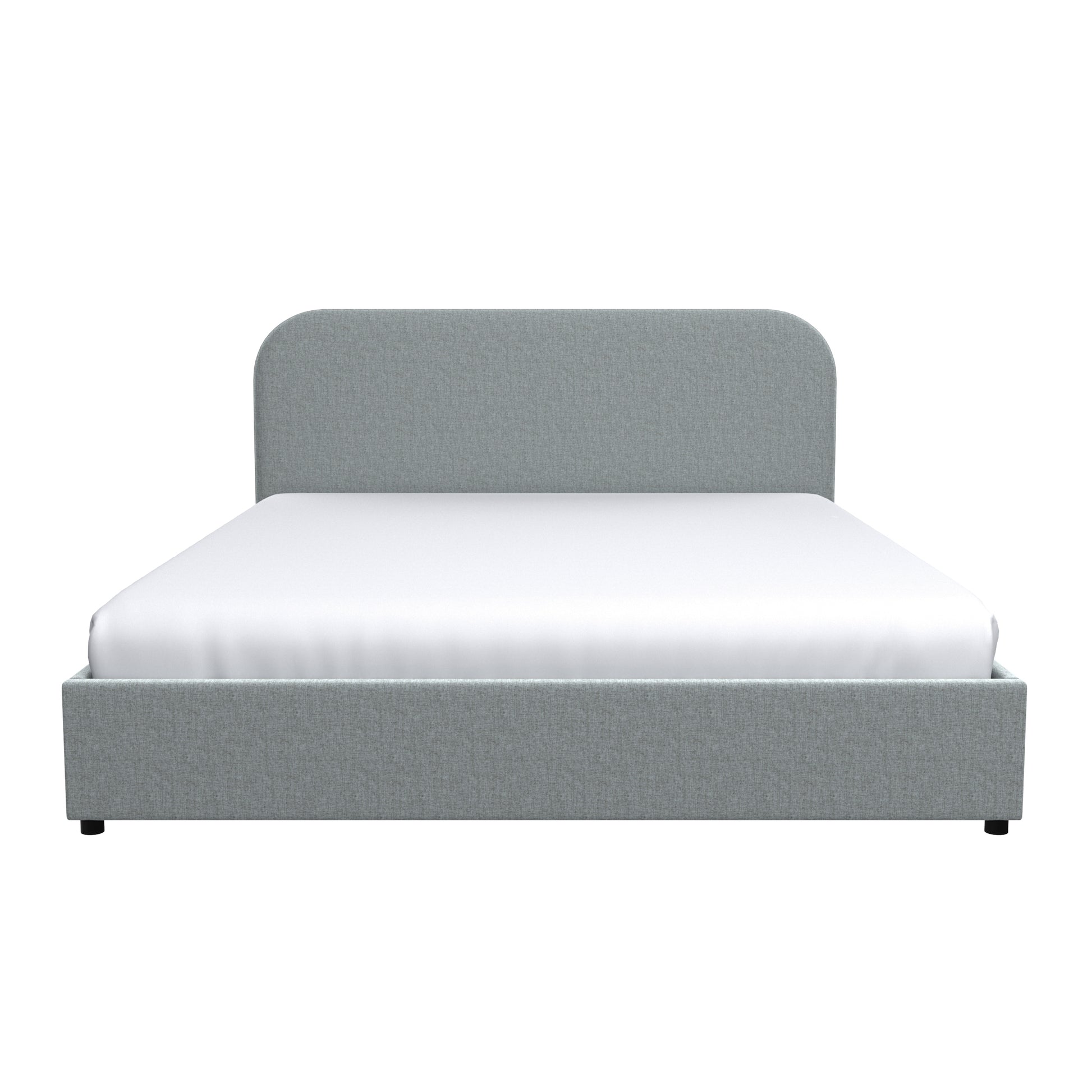 acheter lit coffre gris tissu