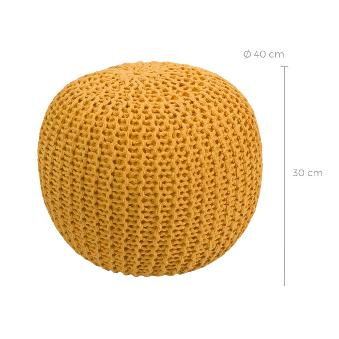 acheter pouf rond scandinave jaune moutarde