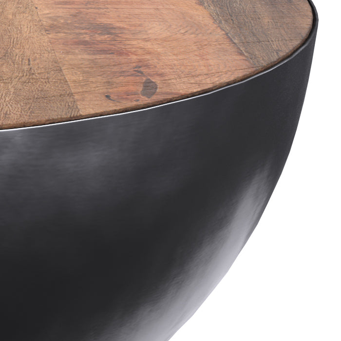 acheter table basse ronde bois de manguier massif et m_tal