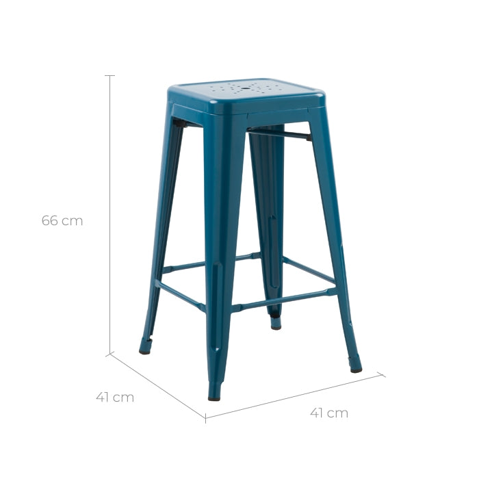 acheter tabouret de bar mat bleu metal