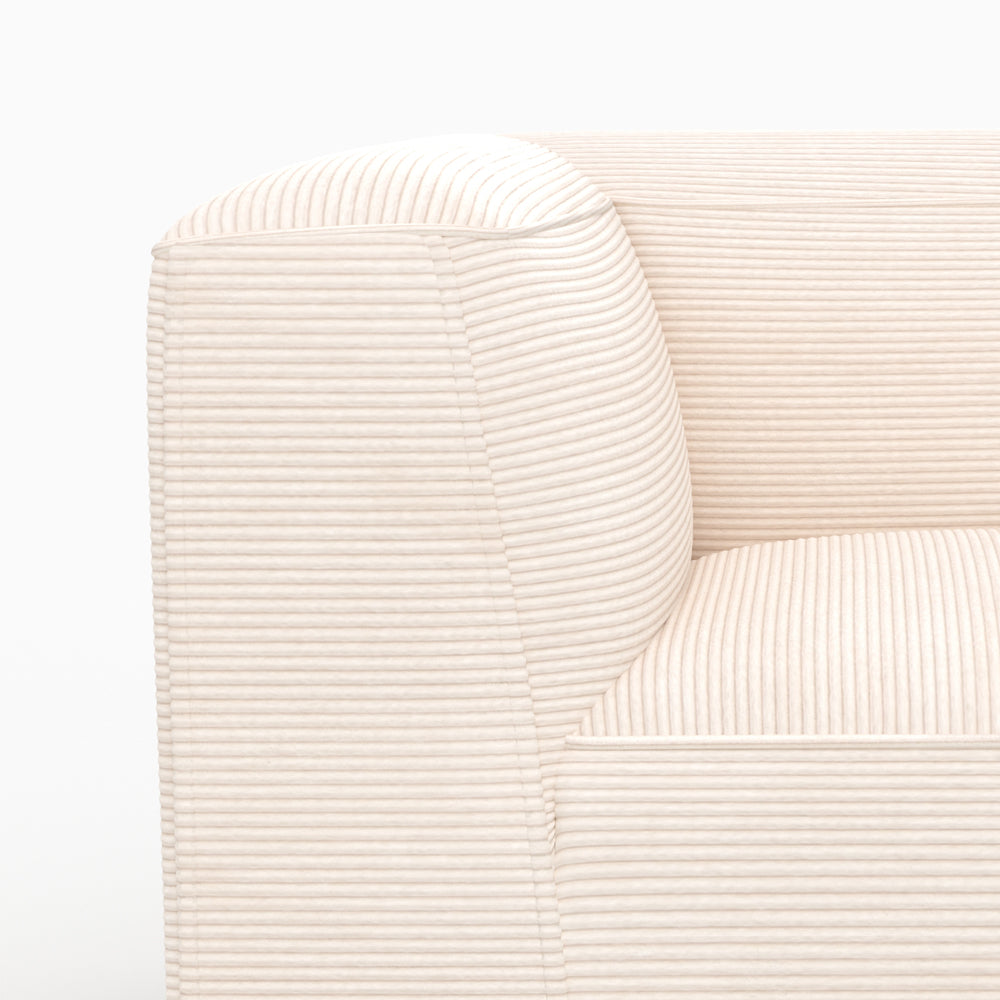 Rechter Winkel Mina für modulare Couch aus gebrochenem Weiß Velvet
