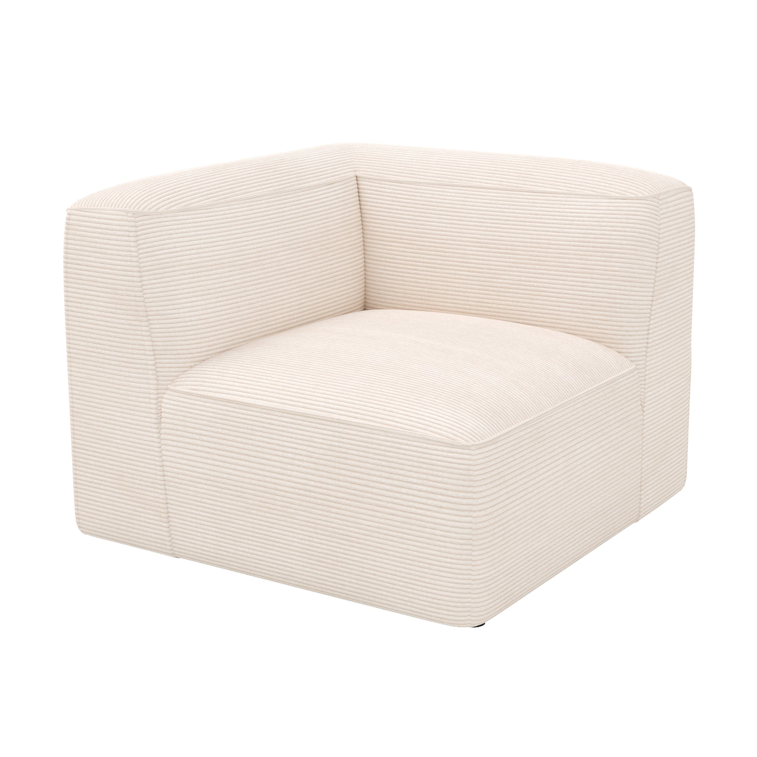 Linke Ecke Mina für modulare Couch aus cremefarbenem Velvet