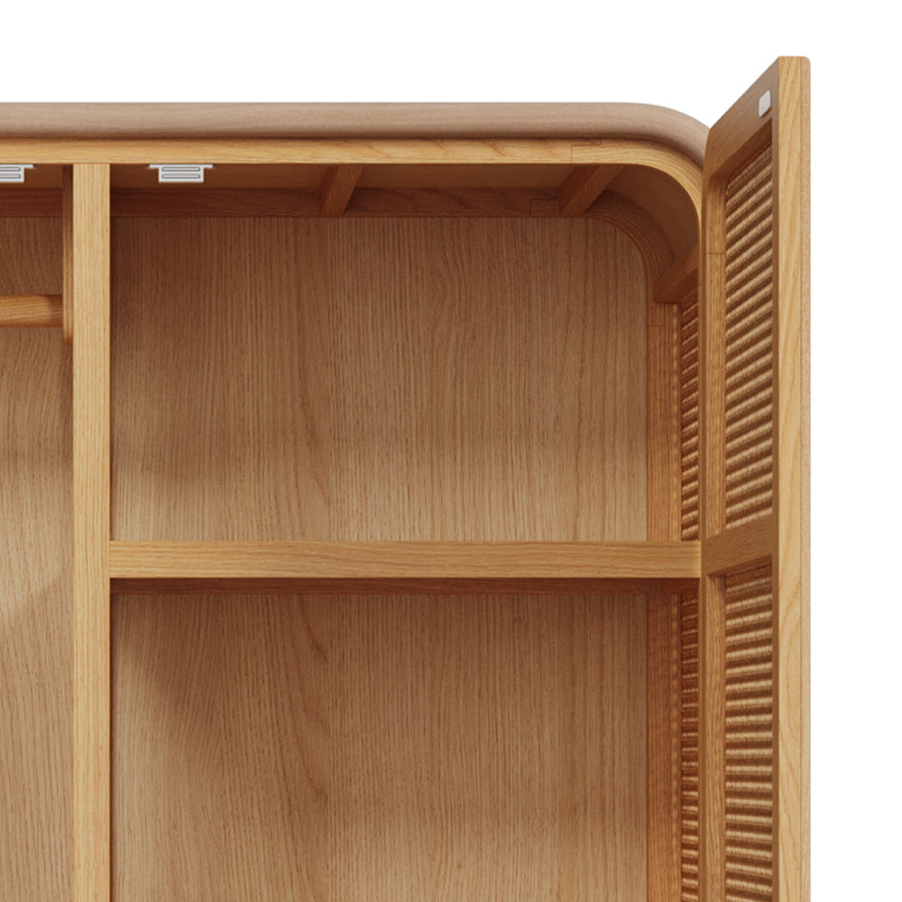 armoire alata multi rangement bois cannage