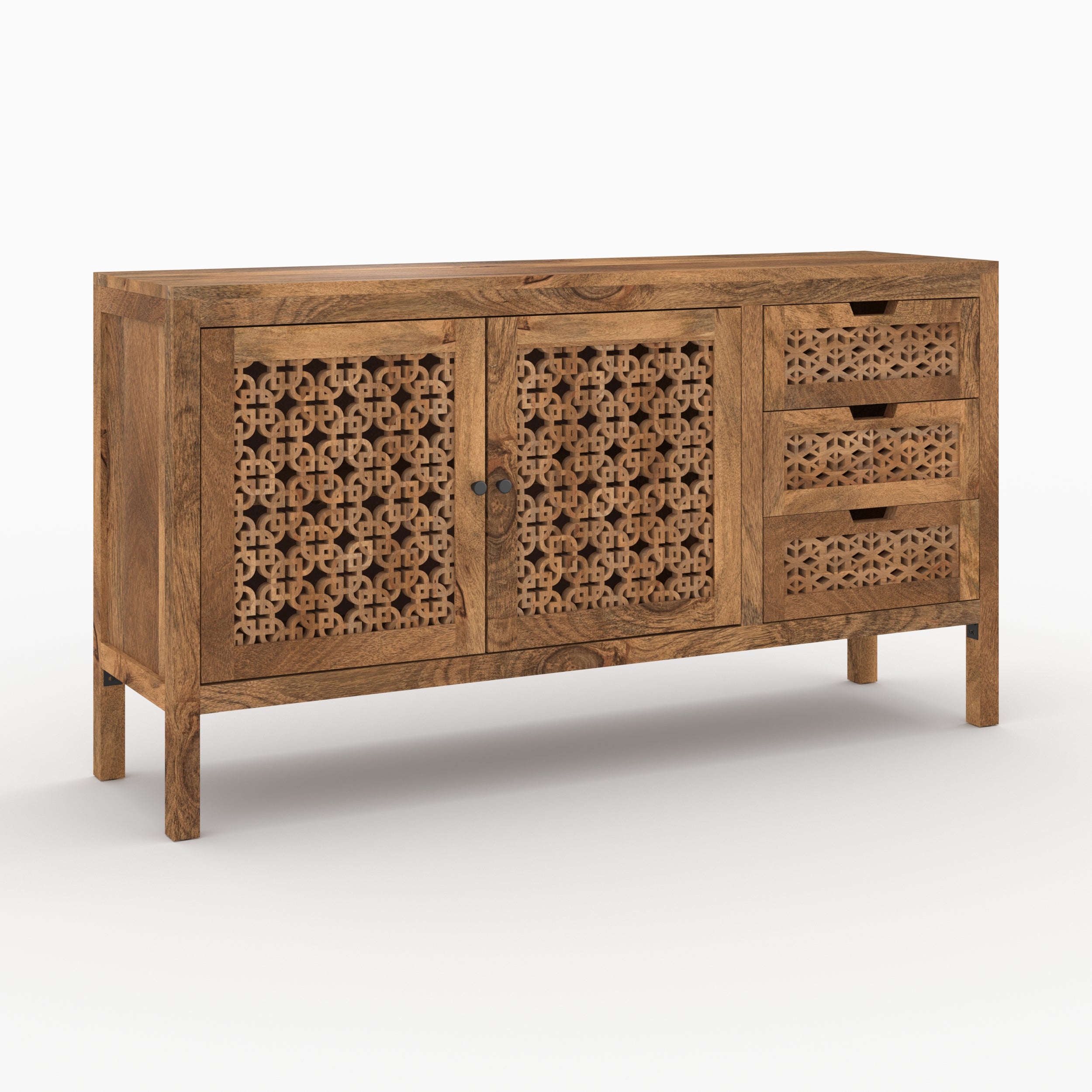 buffet ajoure jaya en bois de manguier