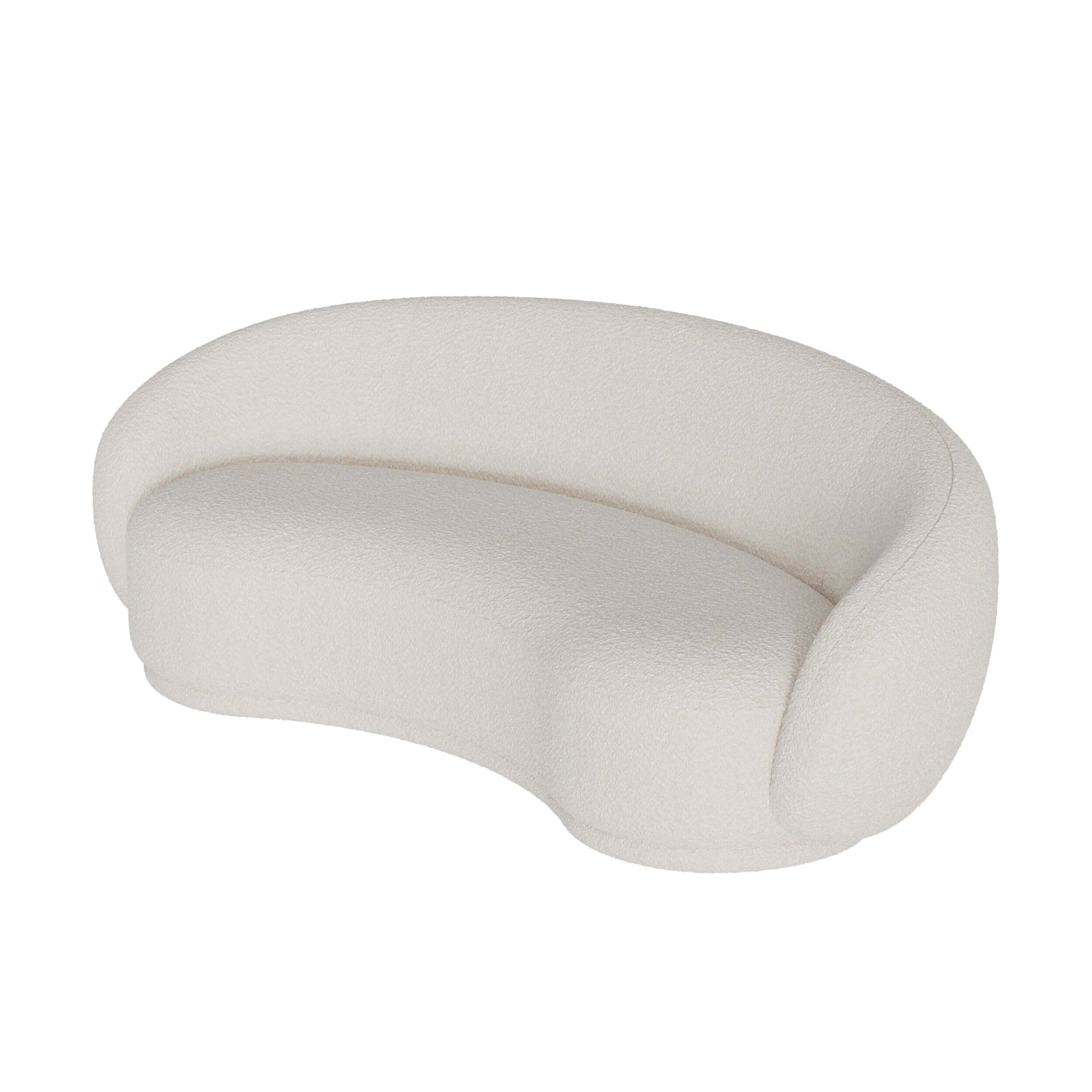 canape 3 places tissu boucle blanc nova