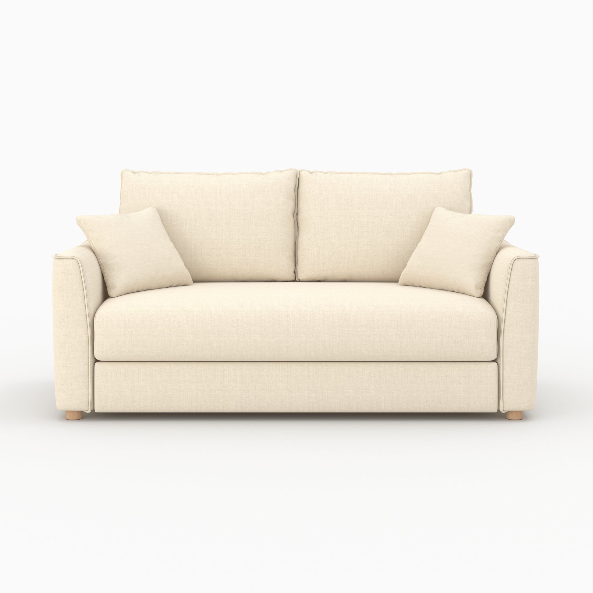 canape convertible 2 places en tissu texture beige olympe