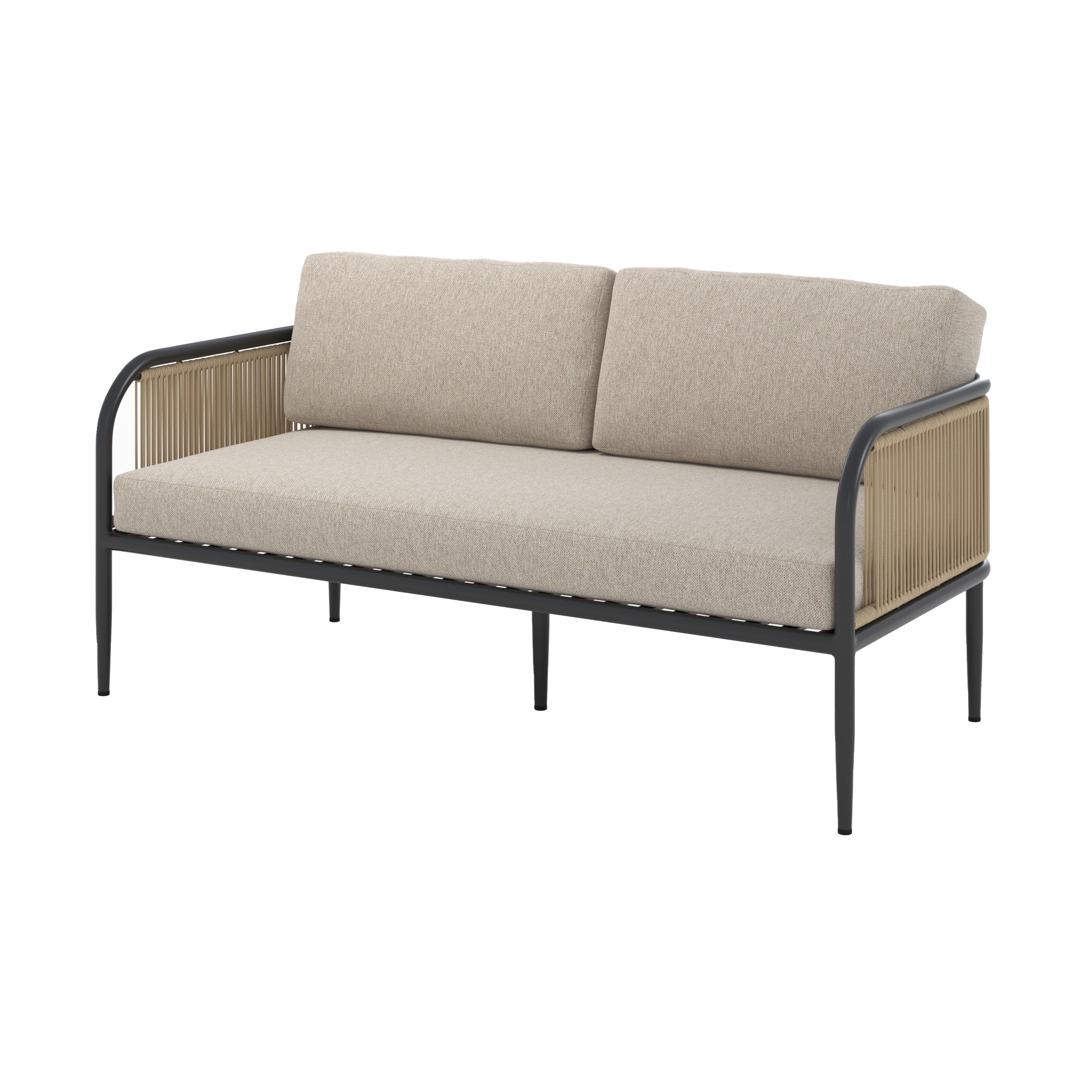 canape de jardin wilo en acier et tissu beige fond beige