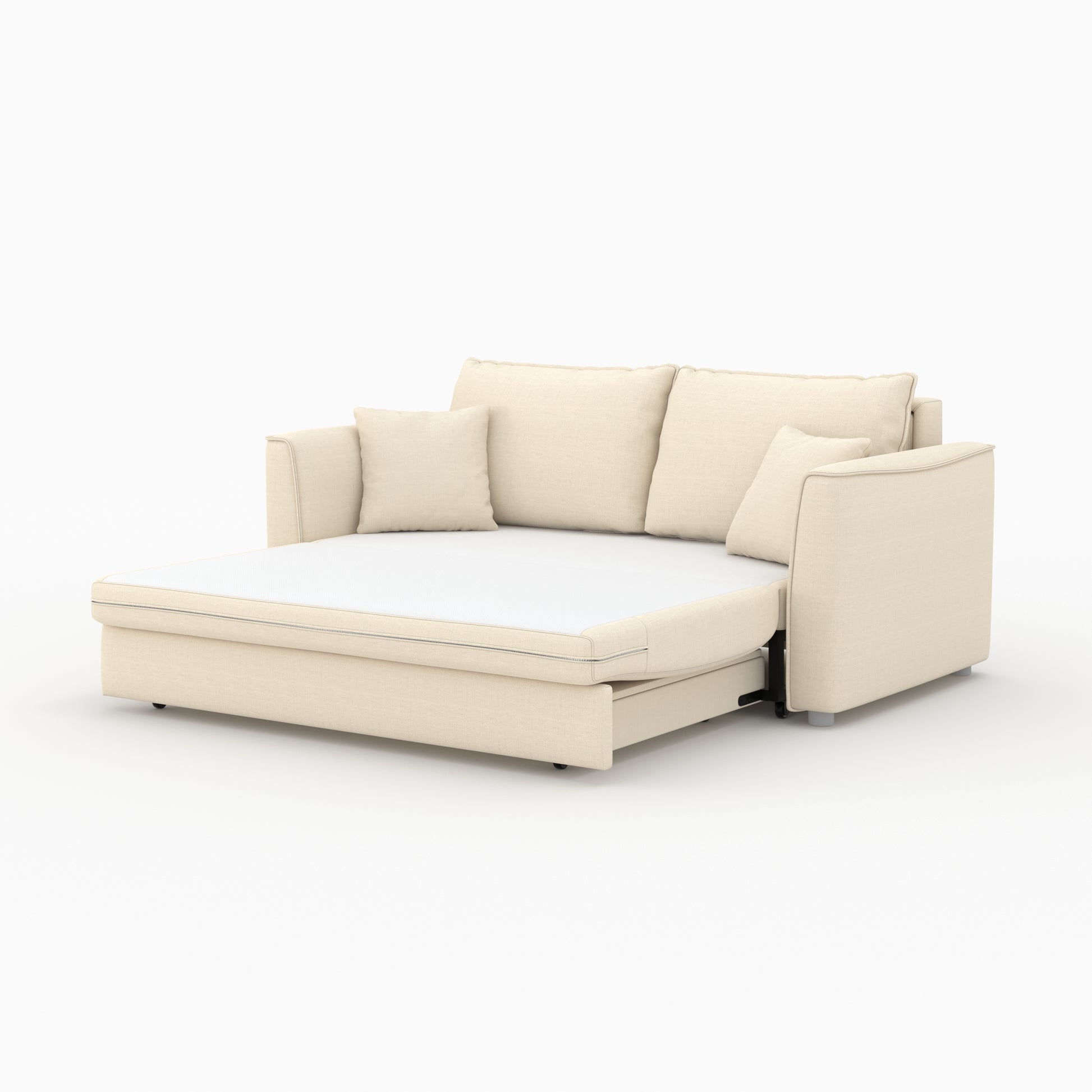 canape lit olympe 2 places en tissu texture beige