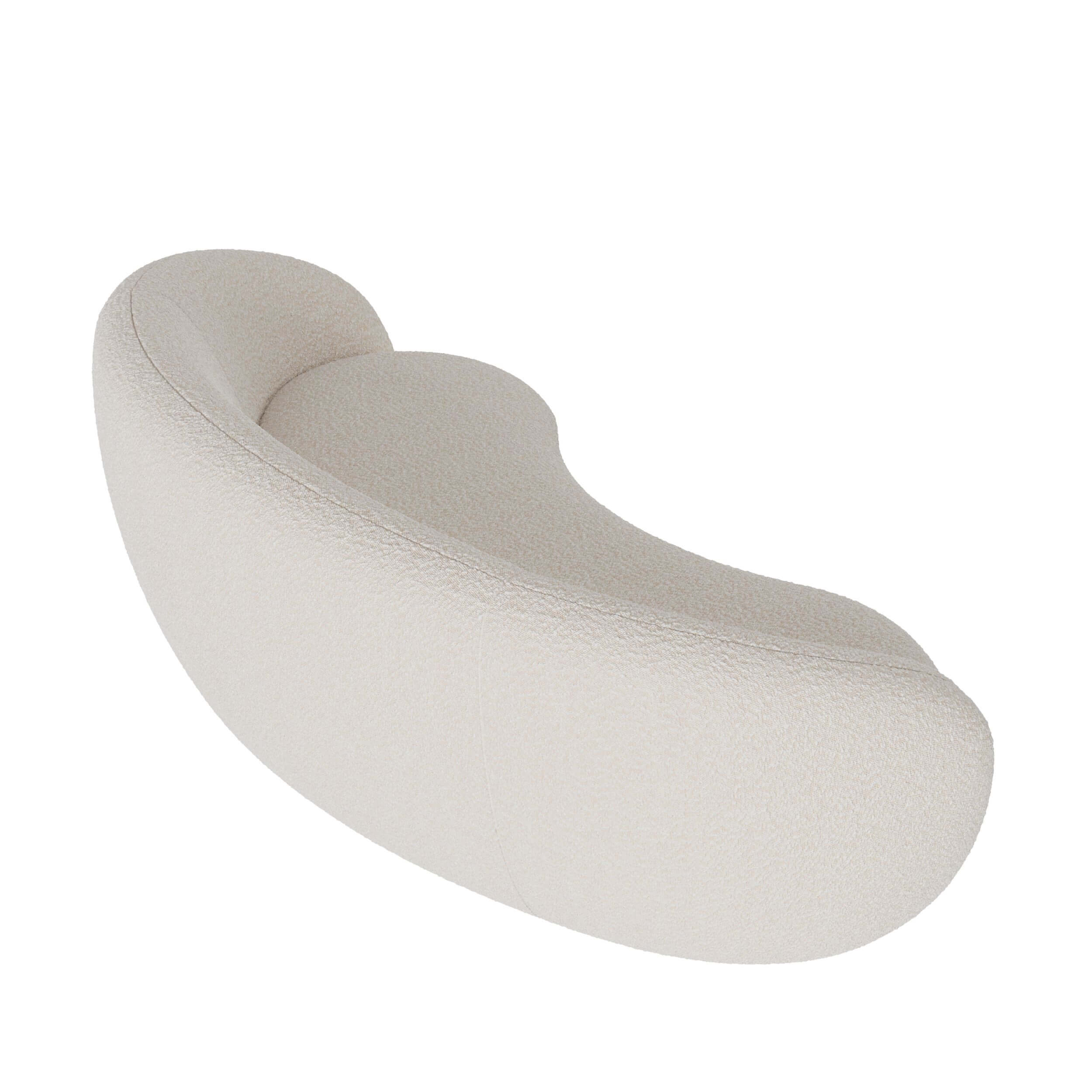 canape nova 3 places en tissu boucle blanc