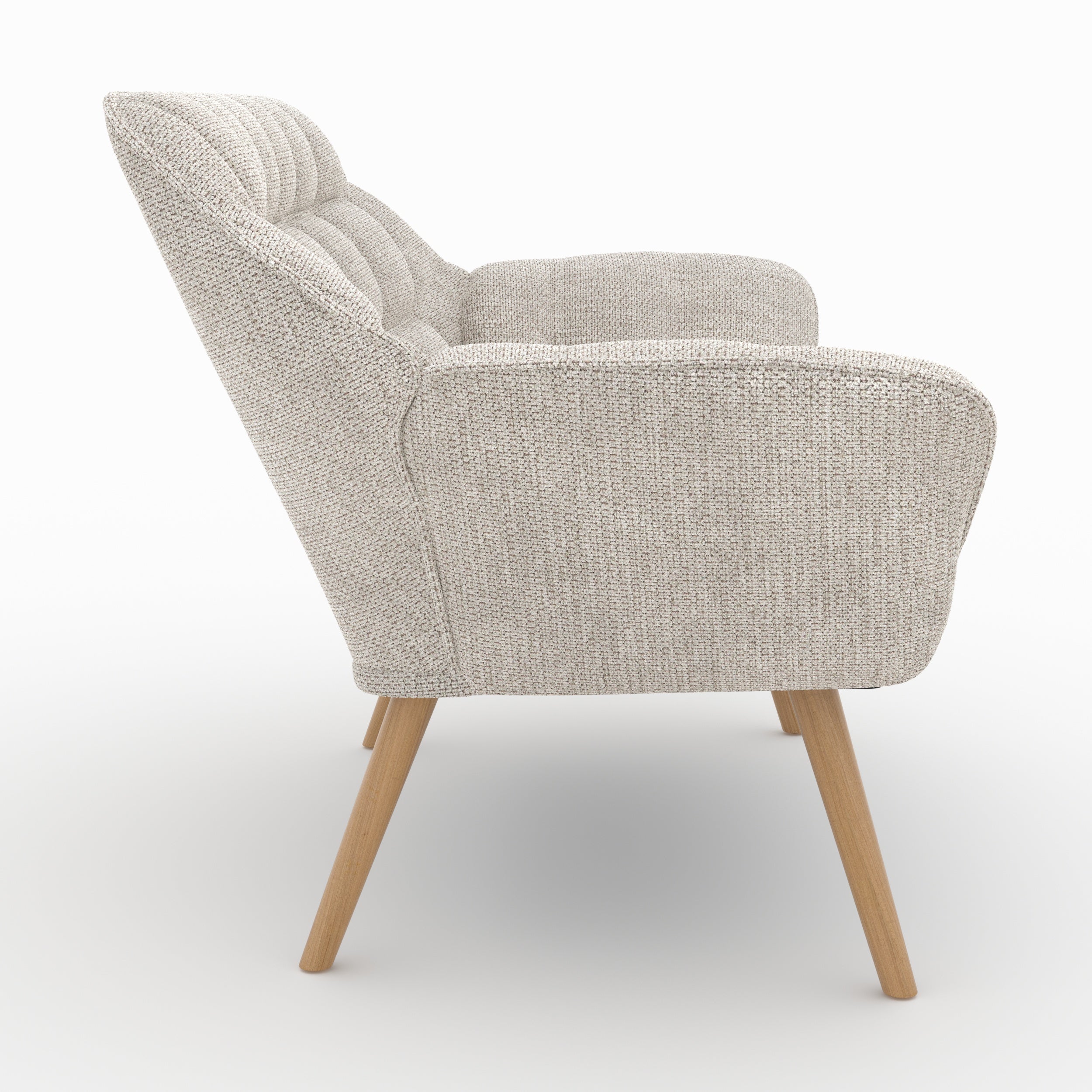 canape simba 2 places en tissu texture gris clair