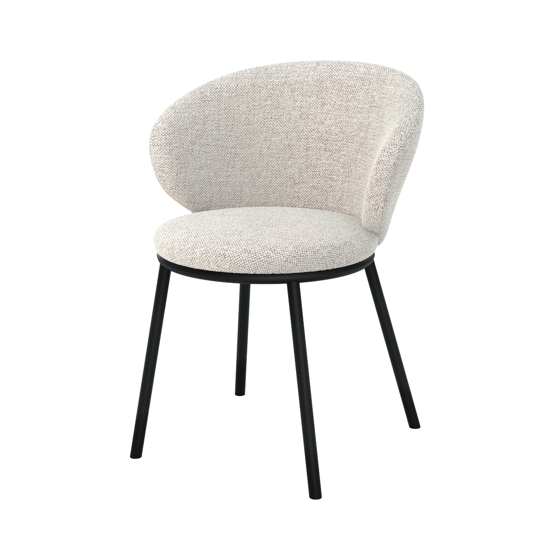 chaise angele en tissu beige et pieds noir fond blanc