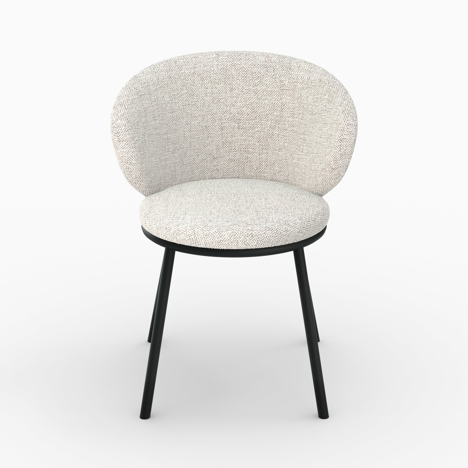 chaise angele en tissu beige et pieds noirs