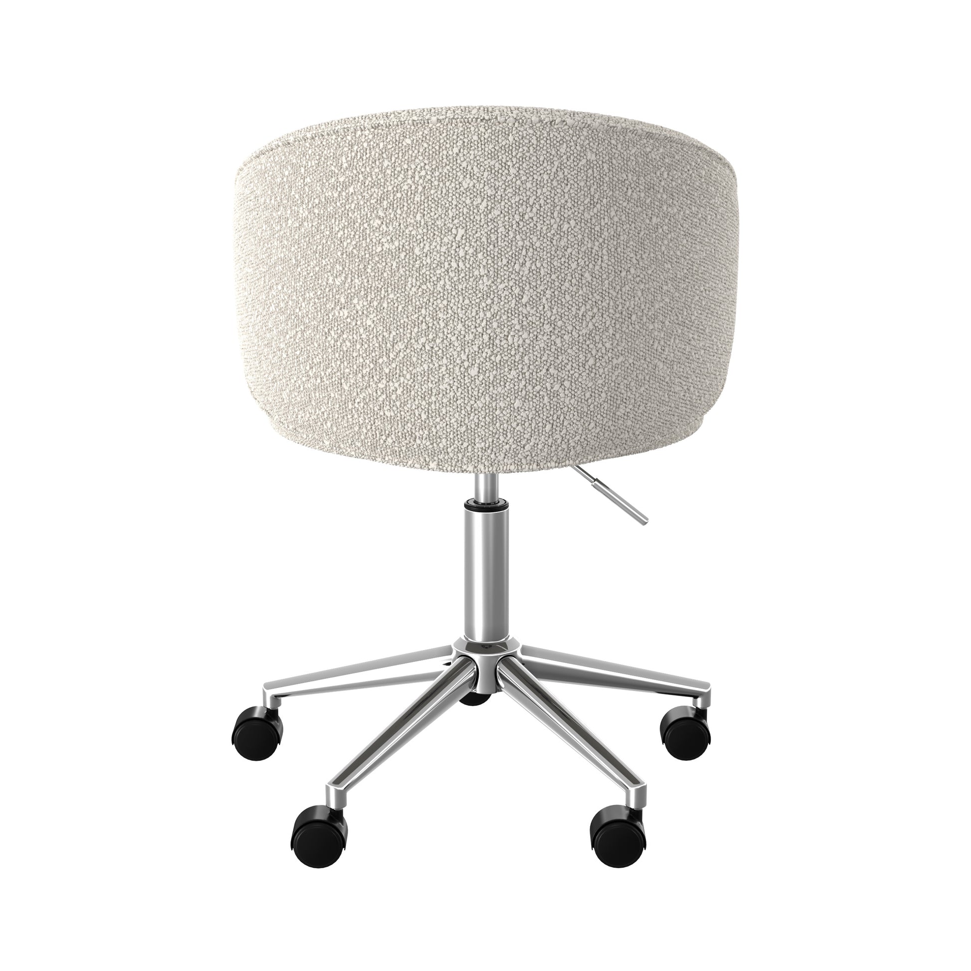 chaise aurore de bureau pivotante reglable tissu boucle blanc_1